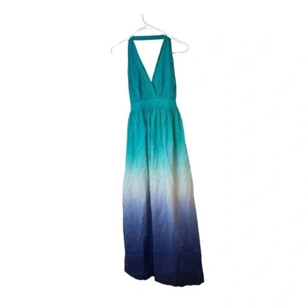 C Luce Ombré Blue Halter top maxi dress size M